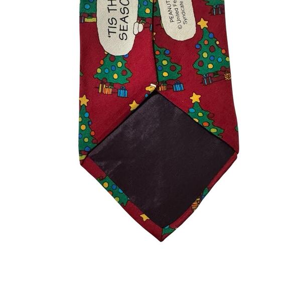 Peanuts Tis The Season Christmas Snoopy Woodstock Santa Claus Vintage Necktie - Picture 5 of 7